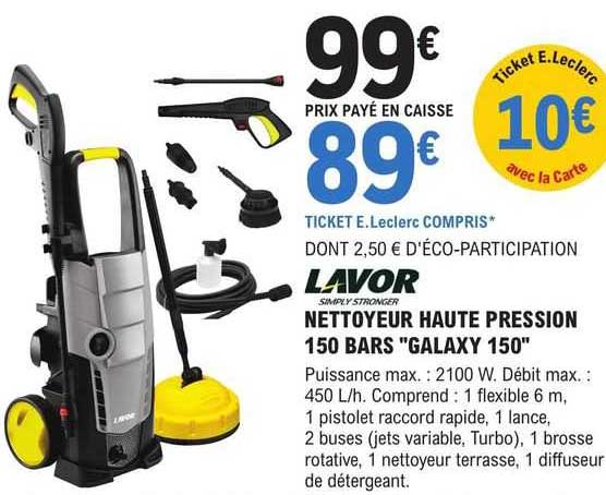 nettoyeur haute pression 150 bars "galaxy 150" lavor