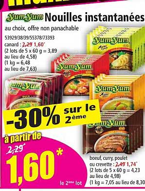 nouilles instantanées yum yum