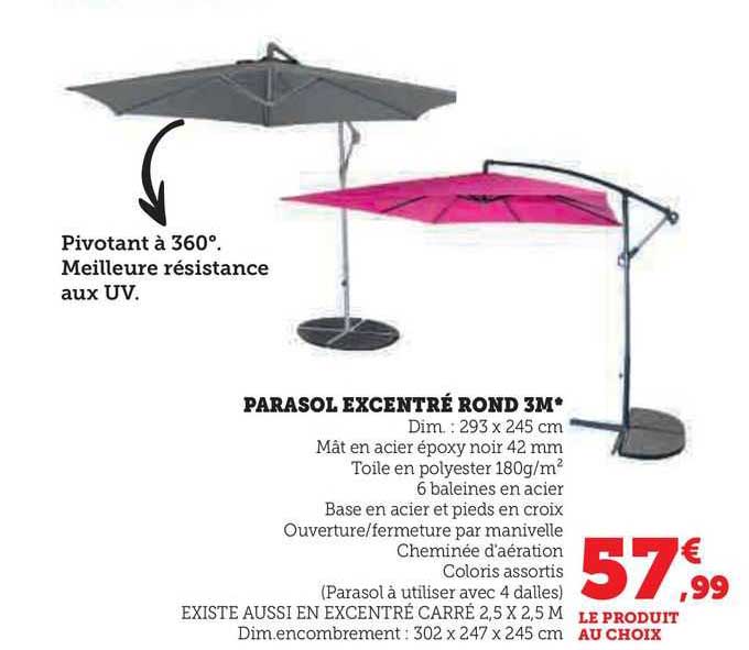parasol excentré rond 3m