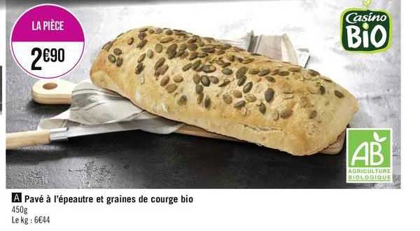 pavé à l'épeautre et graines de courge bio