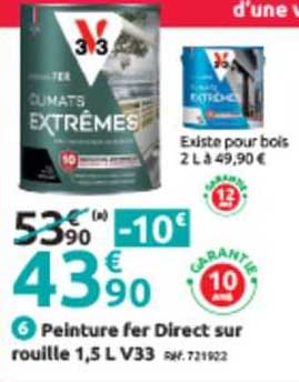 peinture fer direct sur rouille 1,5 l v33