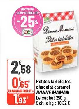 petites tartelettes chocolat caramel bonne maman