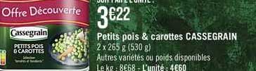 petits poit & carottes cassegrain