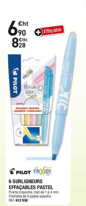 Pilot 6 Surligneur Effaçables Pastel