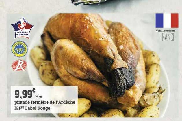 pintade fermière de l'ardèche igp label rouge