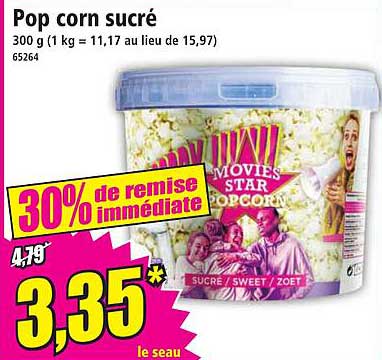 pop corn sucré movies star