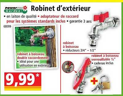 powertec garden robinet d'extérieur