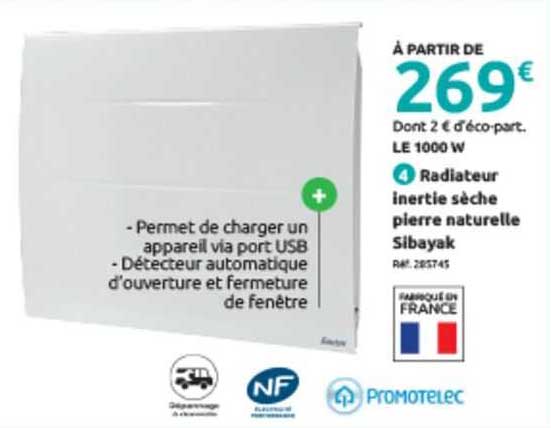 radiateur invertie sèche pierre naturelle sibayak promotelec