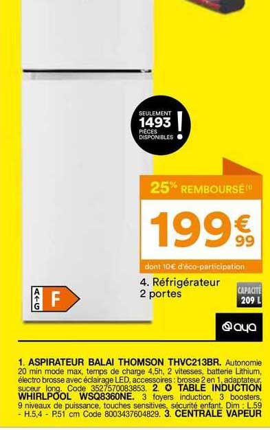 Réfrigérateur 2 Portes Aya