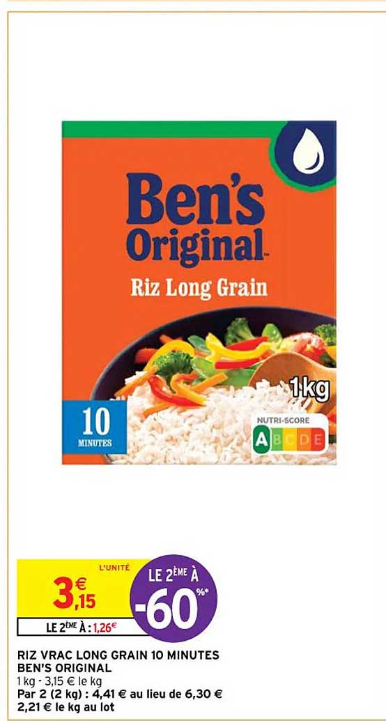 riz vrac long grain 10 minutes ben's original