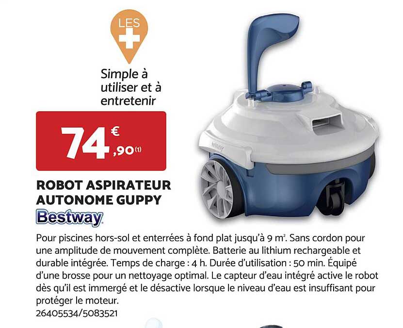 robot aspirateur autonome guppy bestway