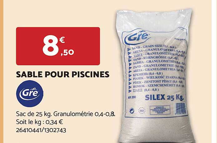 sable pour piscines gré