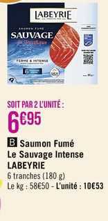 Saumon Fumé Le Sauvage Intense Labeyrie