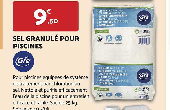 sel granulé pour piscines