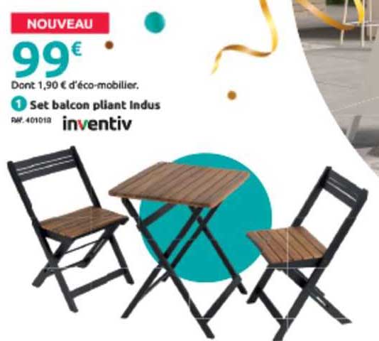 set balcon pliant inclus inventiv