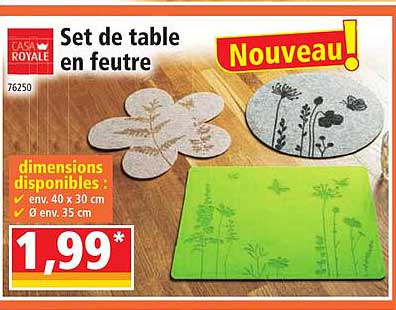 Set De Table En Feutre Casa Royale