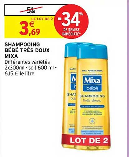 shampooing bébé très doux mixa