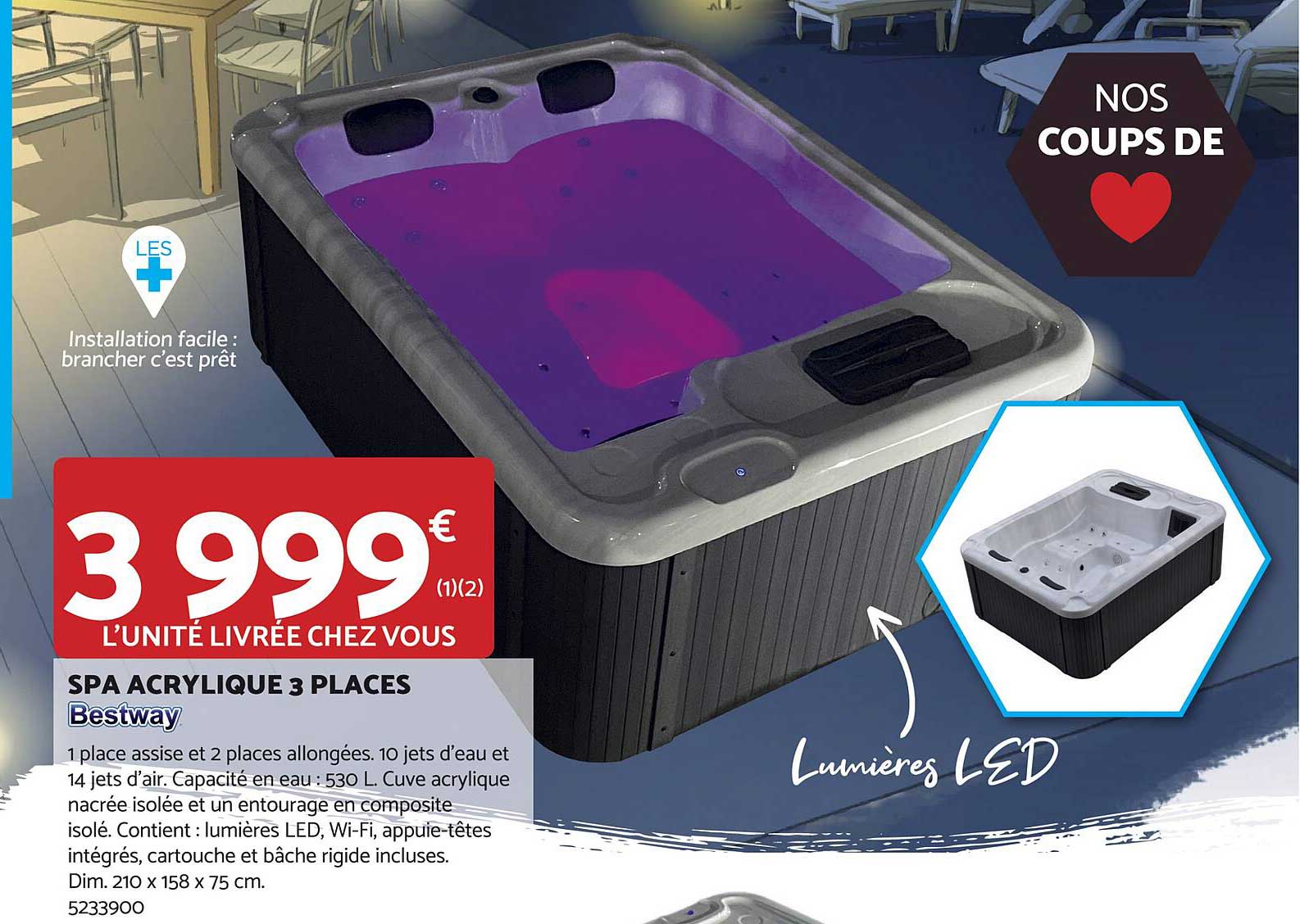 Spa Acrylique 3 Places Bestway