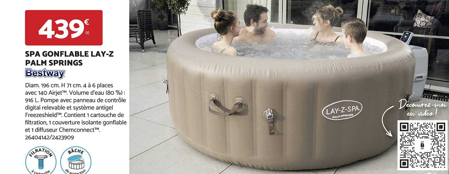 spa gonflable lay-z palm springs bestway