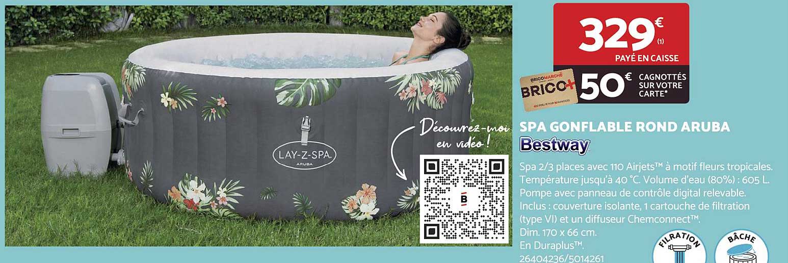 spa gonflable rond aruba bestway