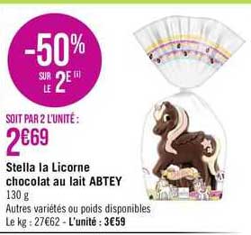 stella la licorne chocolat au lait abtey