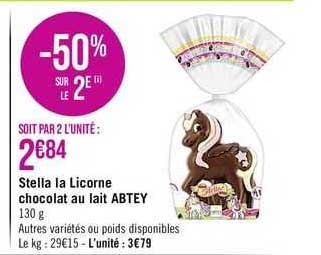 stella la licorne chocolat au lait abtey