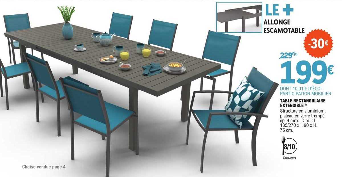 Table Rectangulaire Extensible