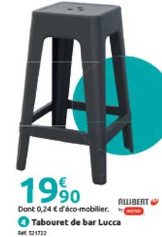 tabouret de bar lucca allibert