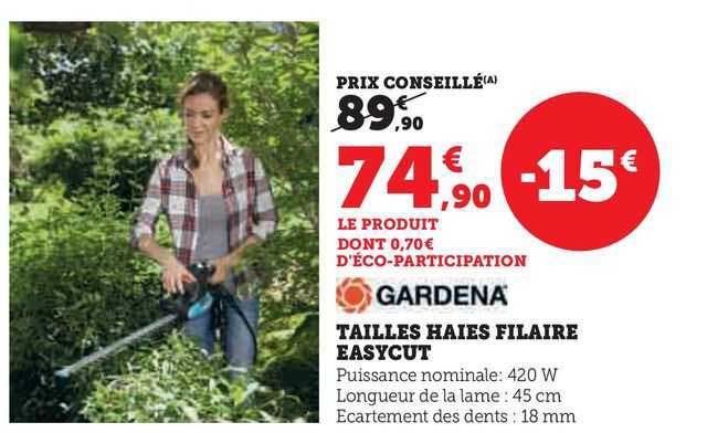 tailles haies filaire easycut gardena