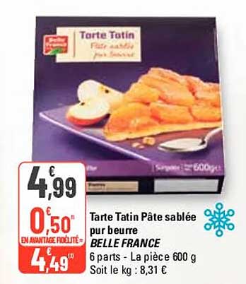 tarte tatin pâte sablée pur beurre belle france