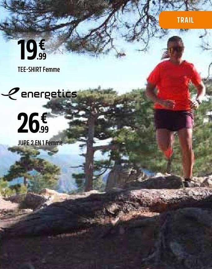 tee-shirt femme energetics, jupe 2 en 1 femme energetics