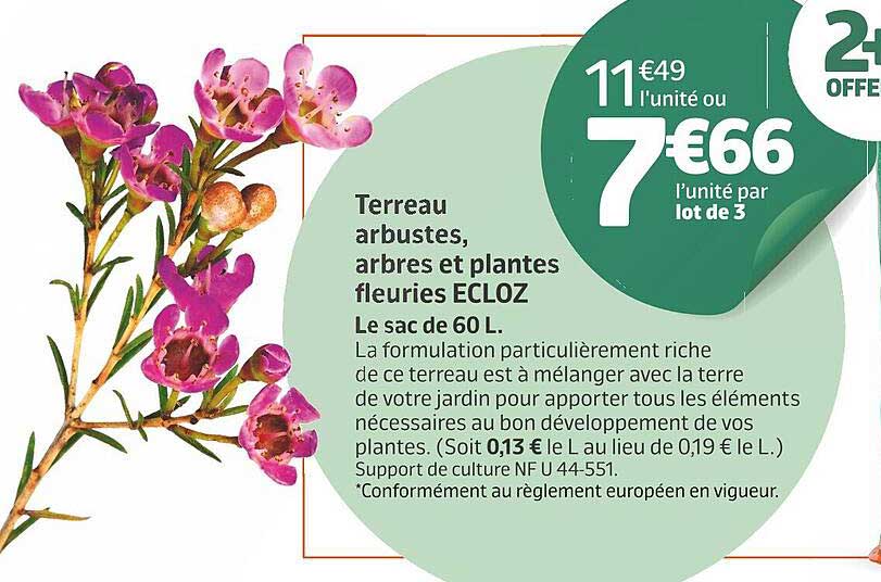 terreau arbustes, arbres et plantes fleuries ecloz