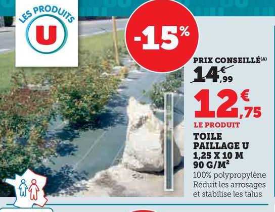 Toile Paillage U 1,25 X 10 M 90 G M²