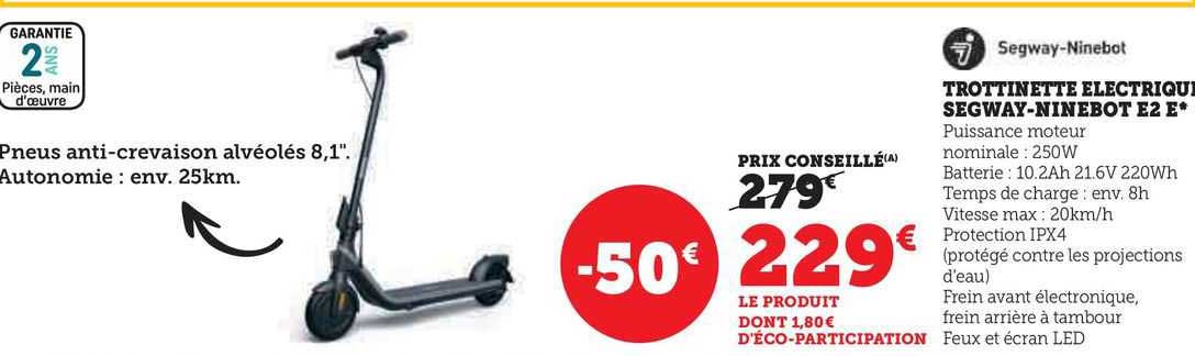 trottinette électrique segway-ninebot e2 e