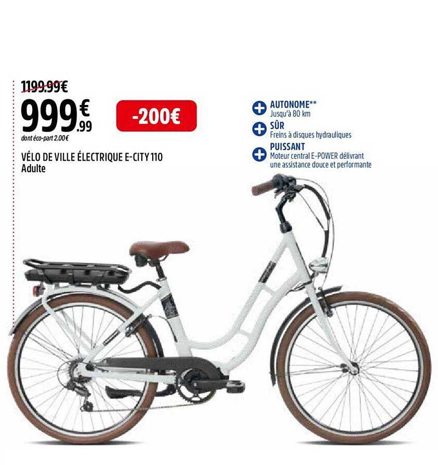 vélo de ville électrique e-city 110 adulte