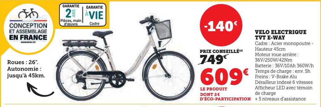 vélo électrique tvt e-way