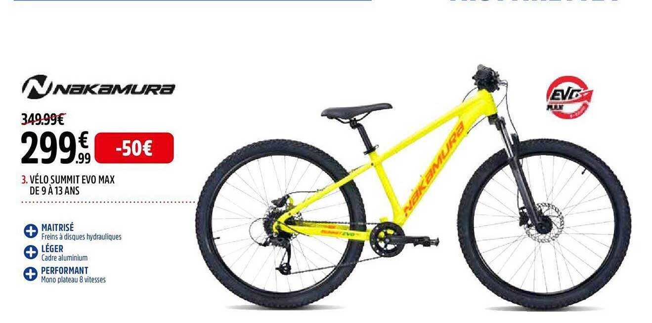 vélo summit evo max de 9 à 13 ans nakamura