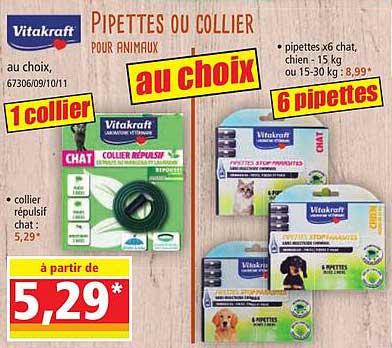 vitakraft pipettes ou collier pour animaux