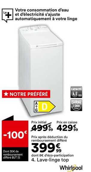 whirlpool lave-linge top