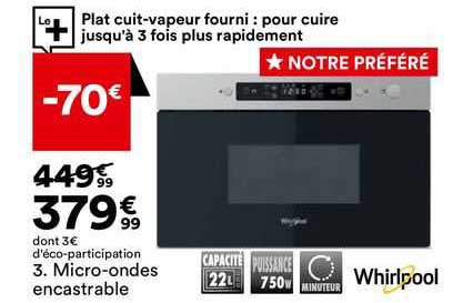whirlpool micro-ondes encastrable