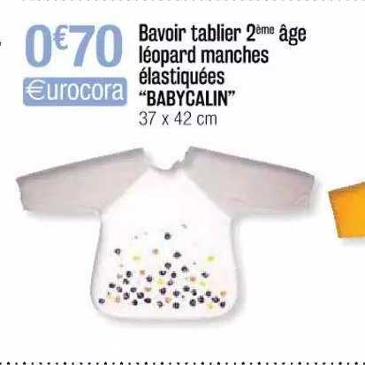 bavoir tablier 2ème âge léopard manches élastiquées "babycalin"