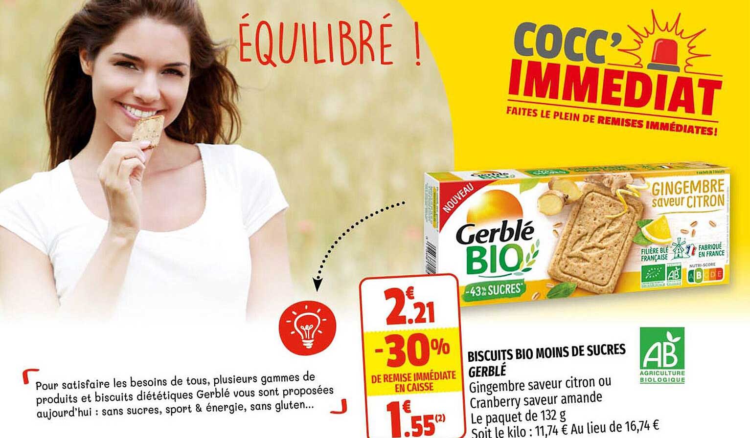 biscuits bio moins de sucres gerblé