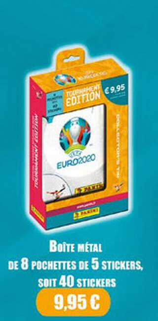 boîte métal de 8 pochettes de 5 stickers, soit 40 stickers