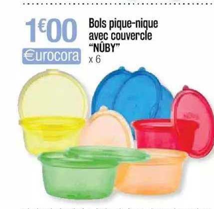 bols pique-nique avec couvercle "nûby"