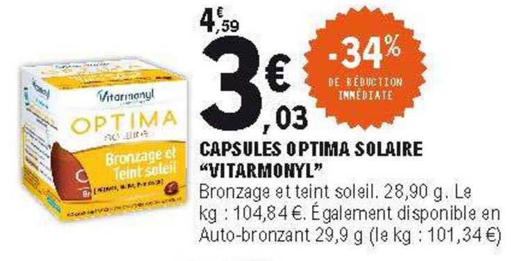 Capsules Optima Solaire "vitarmonyl"