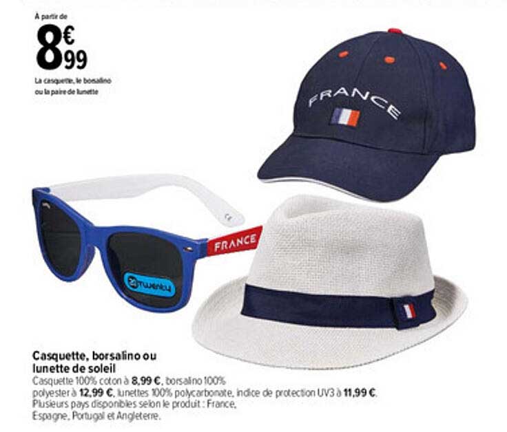 casquette, borsalino ou lunette de soleil