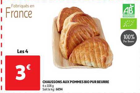 Chaussons Aux Pommes Bio Pur Beurre