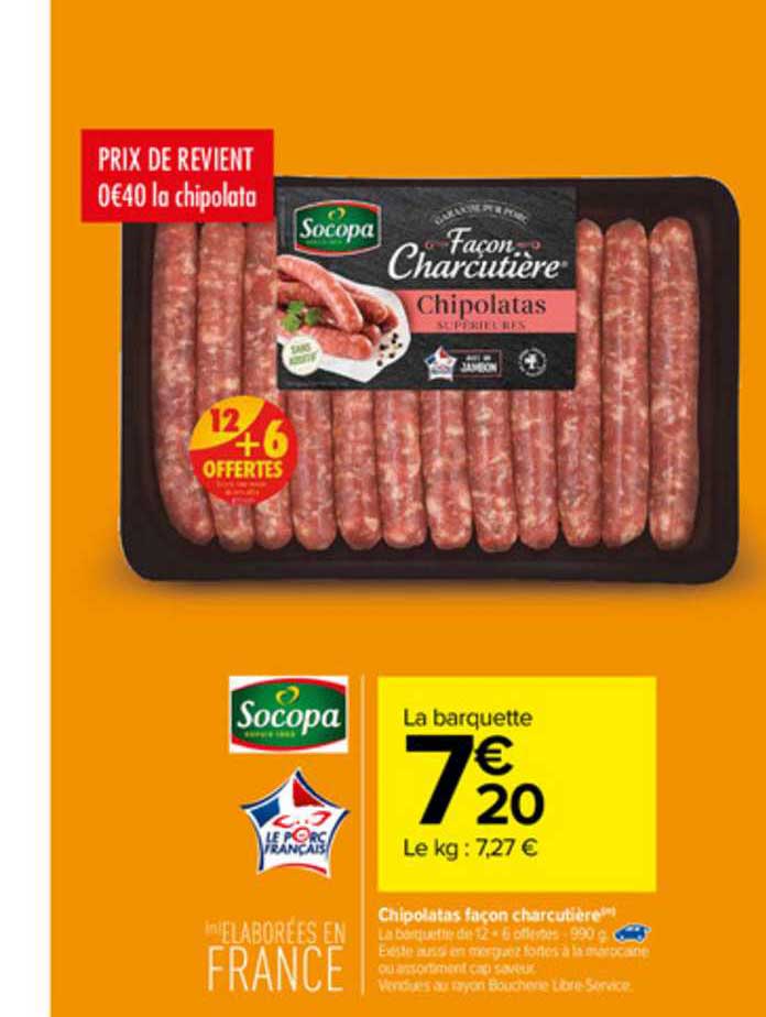 chipolatas façon charcutière socopa