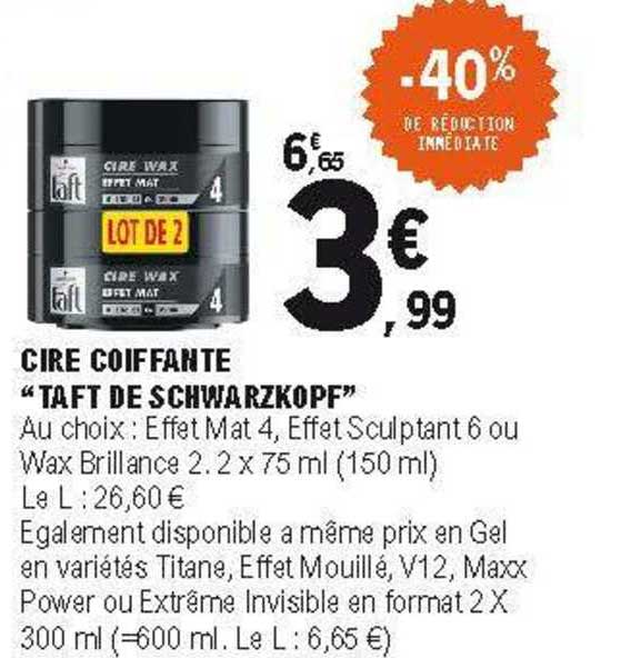 cire coiffante "taft de schwarzkopf"