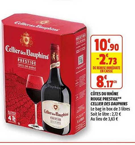 Côtes Du Rhône Rouge Prestige Cellier Des Dauphins